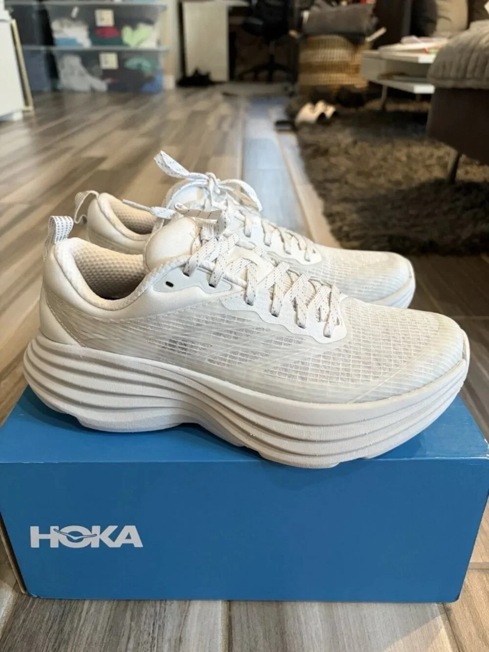 Women's Hoka One One Bondi 8 TS Caged Shoes - White 1155391 WMC